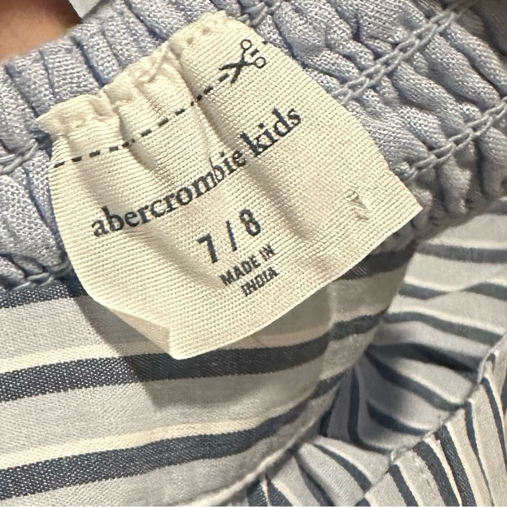 Abercrombie Kids Light Blue and White Striped Top - Picture 3 of 5